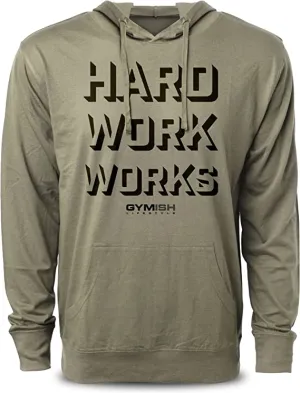 049. Hard Work Works Funny Workout Hoodie for Men