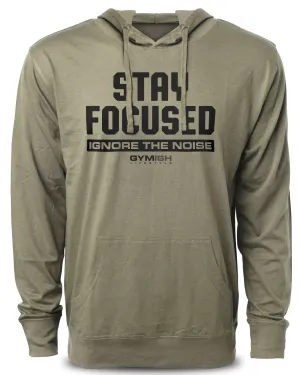 111. Stay Focused Funny Workout Hoodie for Men