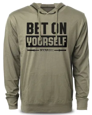 117. Bet On Yourself Funny Workout Hoodie for Men
