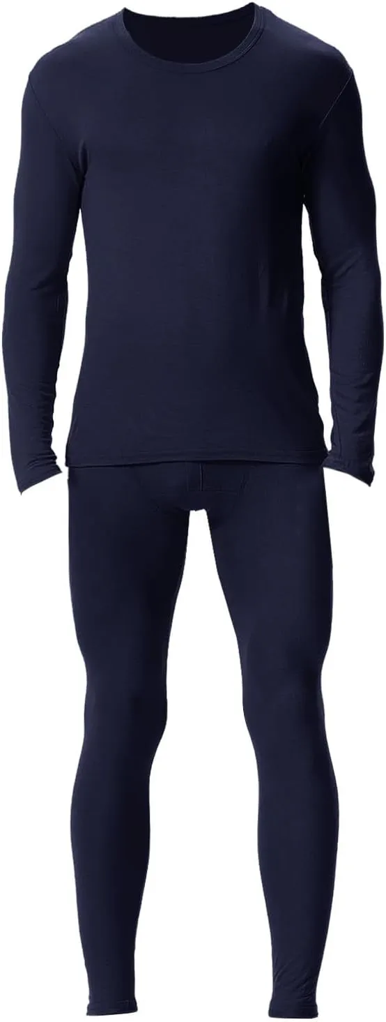 2 Pack Thermal Underwear for Men Men's Thermal Underwear Set Lined Long Thermal Underwear Base Layer Cold Weather