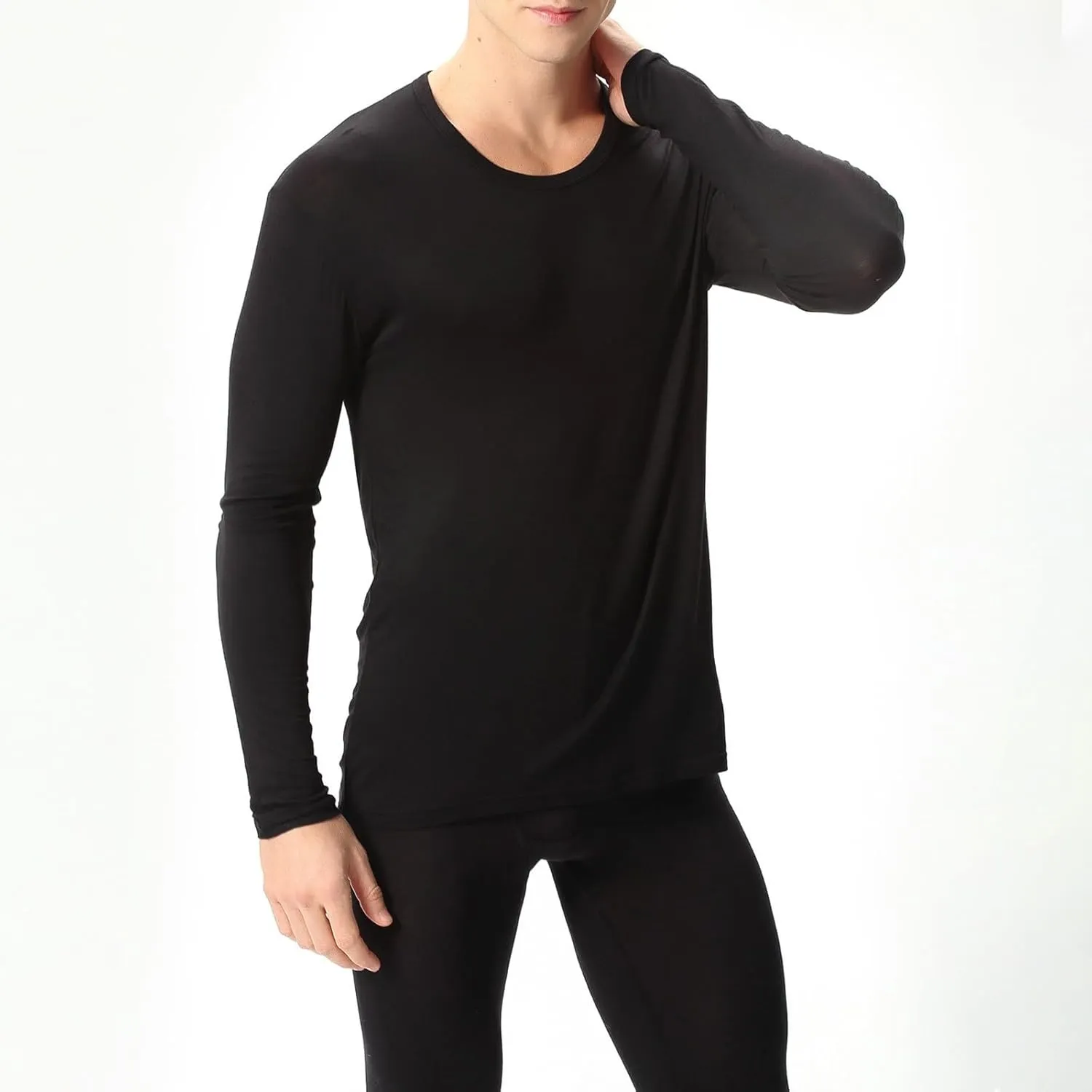 2 Pack Thermal Underwear for Men Men's Thermal Underwear Set Lined Long Thermal Underwear Base Layer Cold Weather