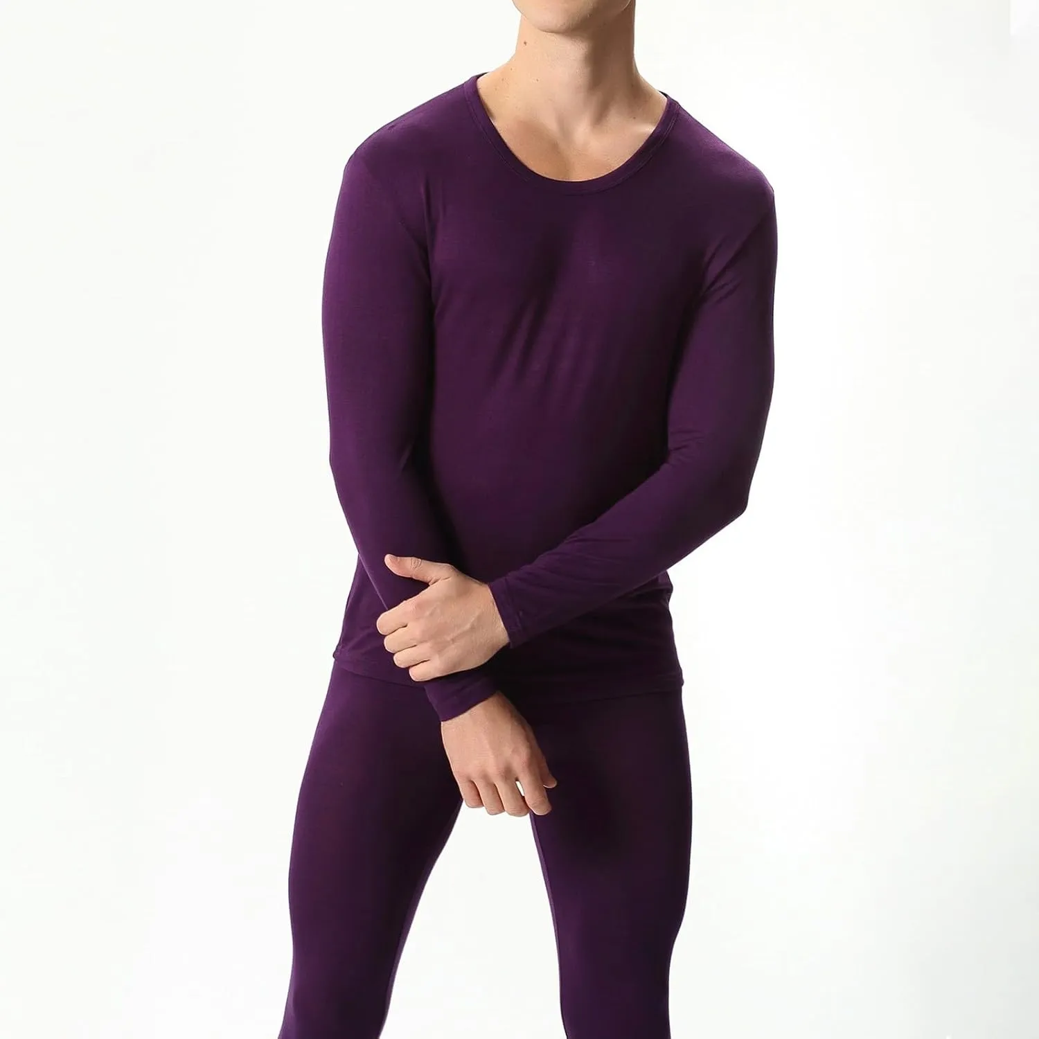 2 Pack Thermal Underwear for Men Men's Thermal Underwear Set Lined Long Thermal Underwear Base Layer Cold Weather
