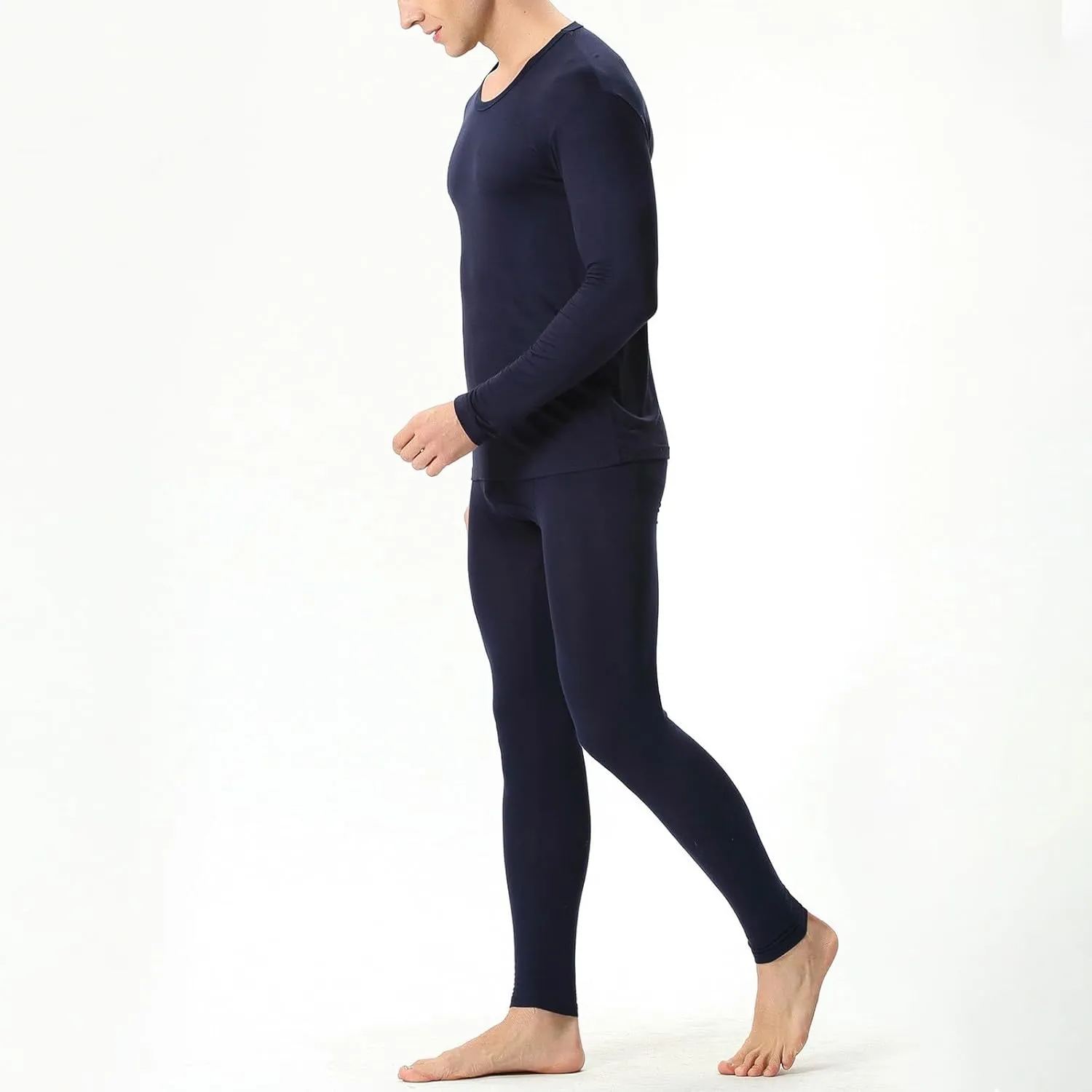 2 Pack Thermal Underwear for Men Men's Thermal Underwear Set Lined Long Thermal Underwear Base Layer Cold Weather