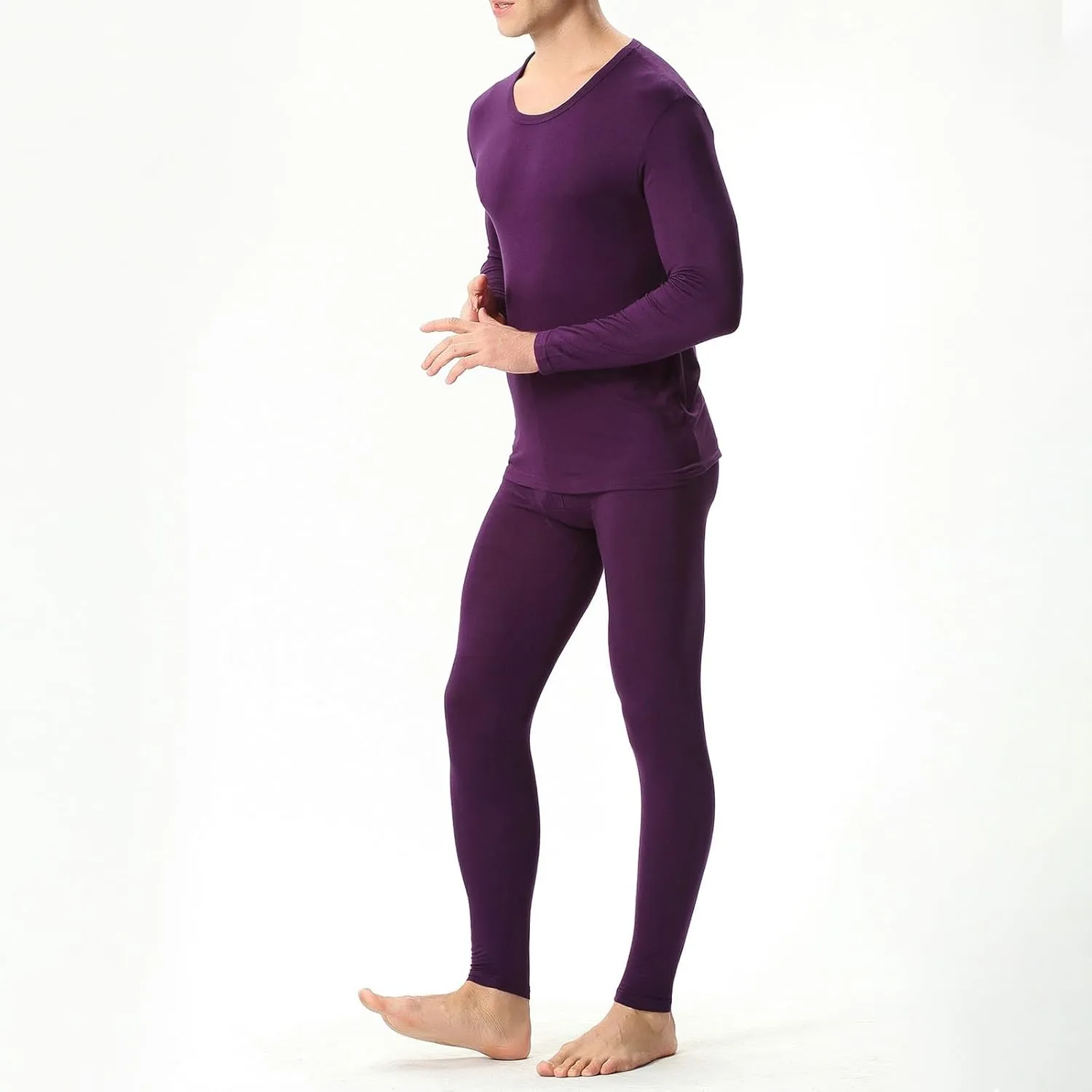 2 Pack Thermal Underwear for Men Men's Thermal Underwear Set Lined Long Thermal Underwear Base Layer Cold Weather