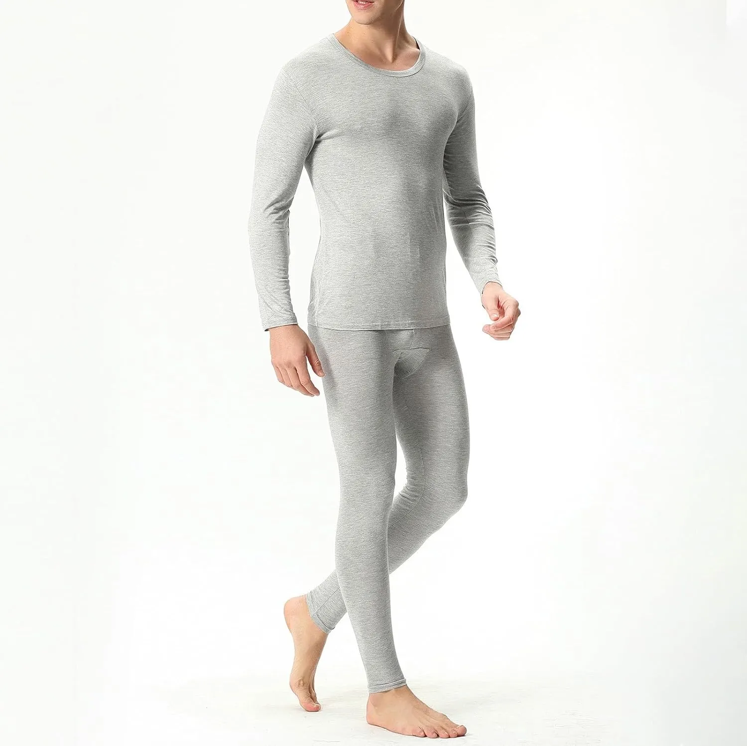 2 Pack Thermal Underwear for Men Men's Thermal Underwear Set Lined Long Thermal Underwear Base Layer Cold Weather
