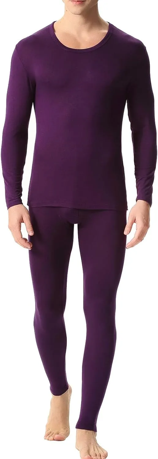 2 Pack Thermal Underwear for Men Men's Thermal Underwear Set Lined Long Thermal Underwear Base Layer Cold Weather