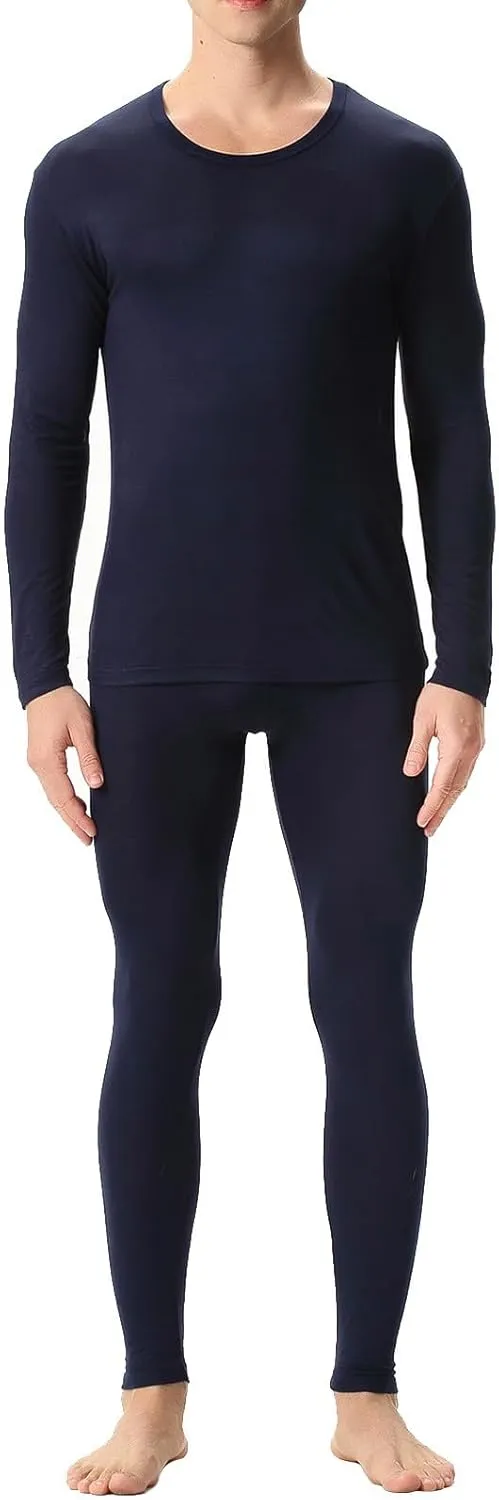 2 Pack Thermal Underwear for Men Men's Thermal Underwear Set Lined Long Thermal Underwear Base Layer Cold Weather