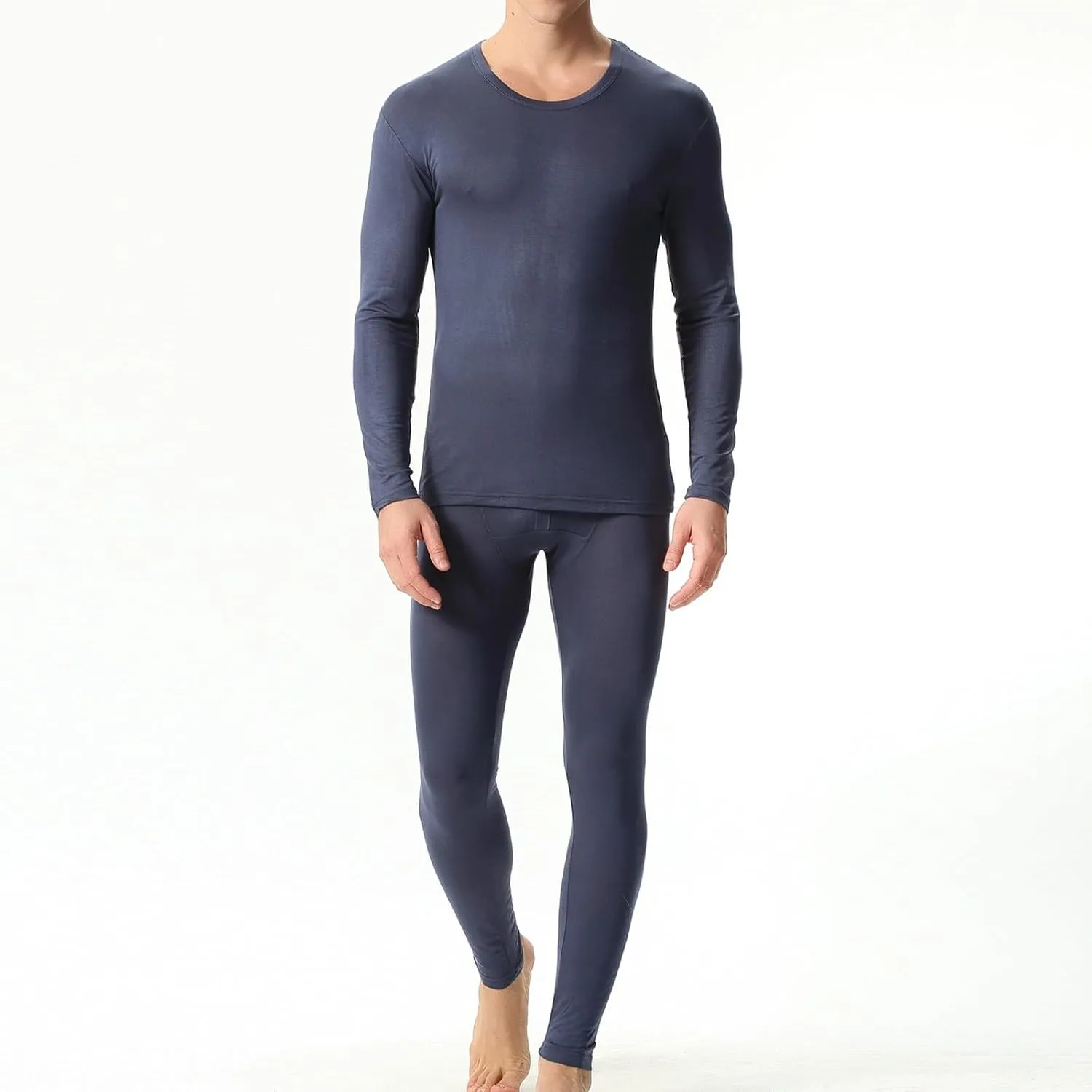 2 Pack Thermal Underwear for Men Men's Thermal Underwear Set Lined Long Thermal Underwear Base Layer Cold Weather