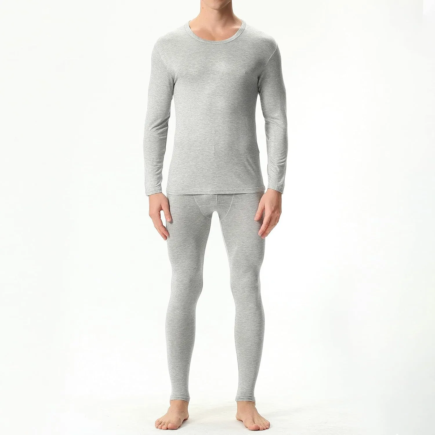 2 Pack Thermal Underwear for Men Men's Thermal Underwear Set Lined Long Thermal Underwear Base Layer Cold Weather