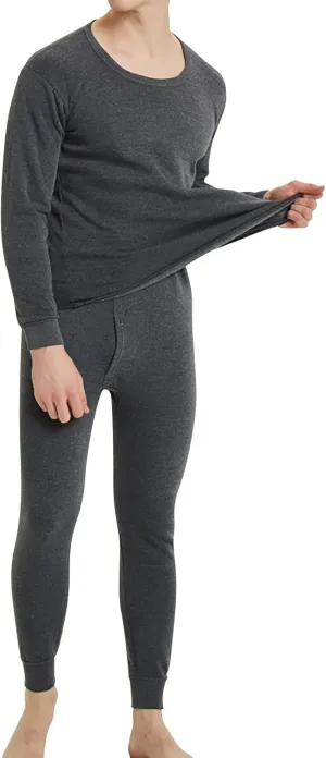 2 Pack Thermal Underwear for Men Men's Thermal Underwear Set Lined Long Thermal Underwear Base Layer Cold Weather