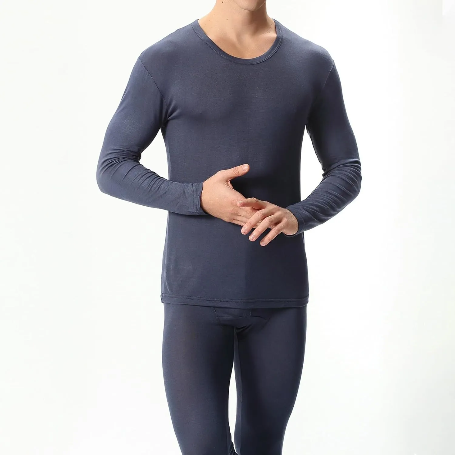 2 Pack Thermal Underwear for Men Men's Thermal Underwear Set Lined Long Thermal Underwear Base Layer Cold Weather
