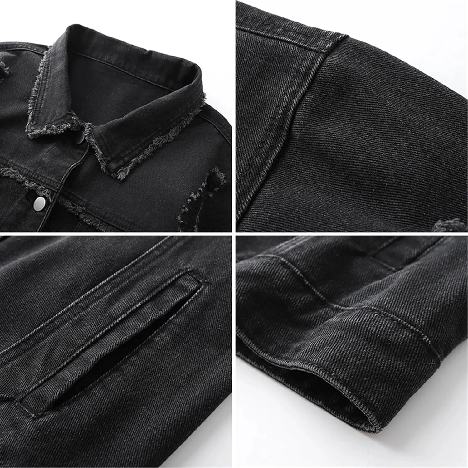 2024 Vintage Wash Denim Jacket Men Women Button Up Long Sleeve Jean Jacket Fashion Menswear Trucker Coat