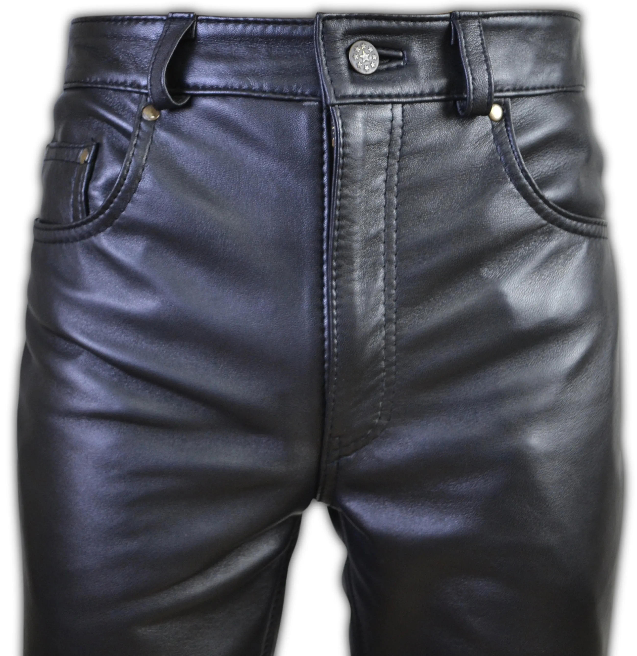 5 Pocket Jeans Style Leather Pant