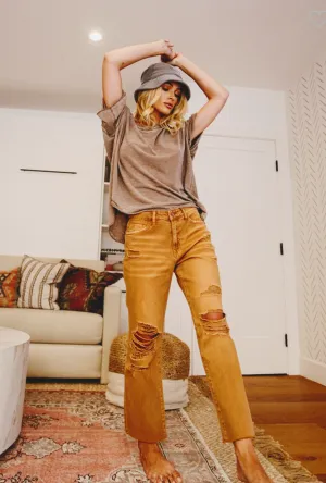 90's High Distressed Crop Jean