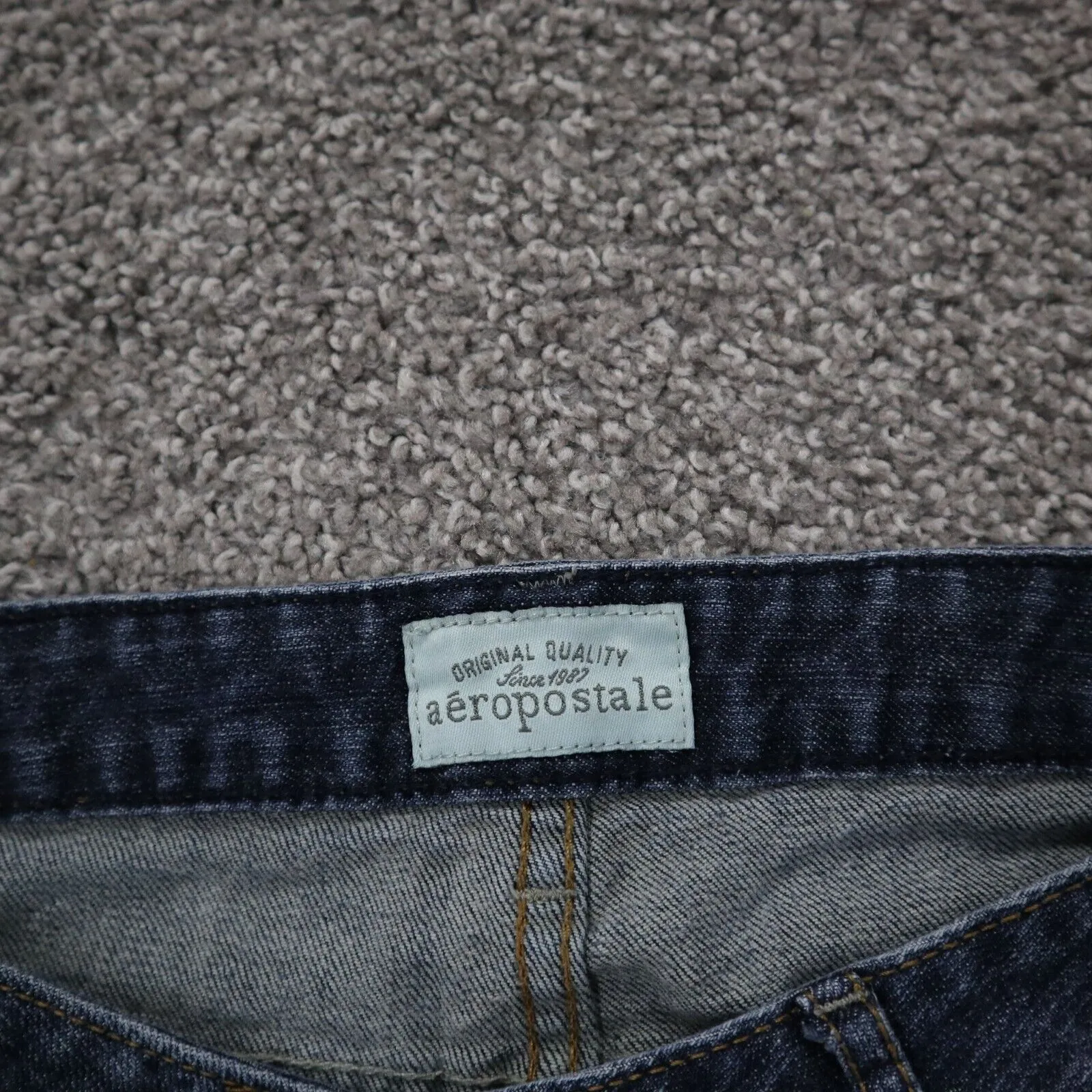 Aeropostale Womens Jeans  Straight Leg Denim Stretch Distressed Blue Size 9/10