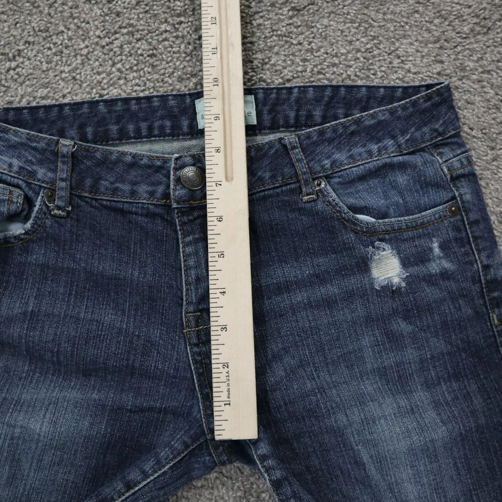 Aeropostale Womens Jeans  Straight Leg Denim Stretch Distressed Blue Size 9/10