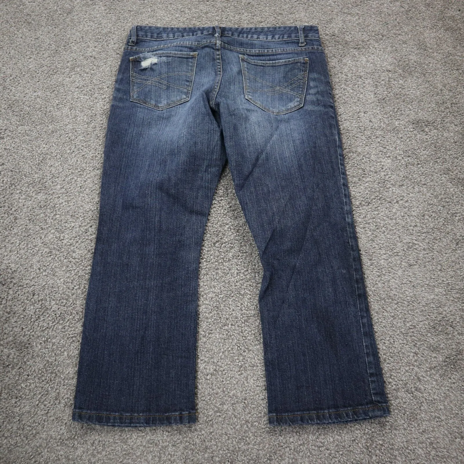 Aeropostale Womens Jeans  Straight Leg Denim Stretch Distressed Blue Size 9/10