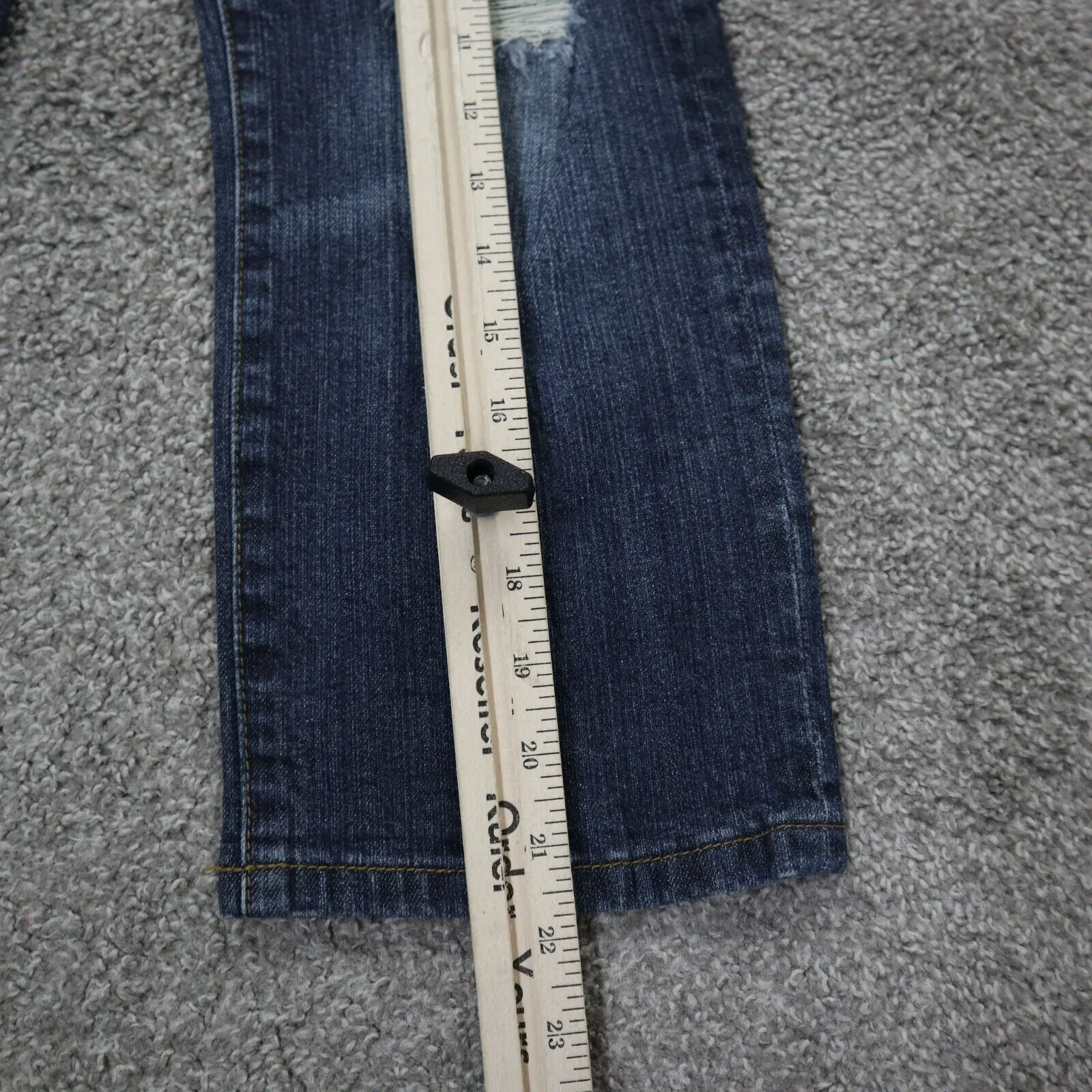 Aeropostale Womens Jeans  Straight Leg Denim Stretch Distressed Blue Size 9/10