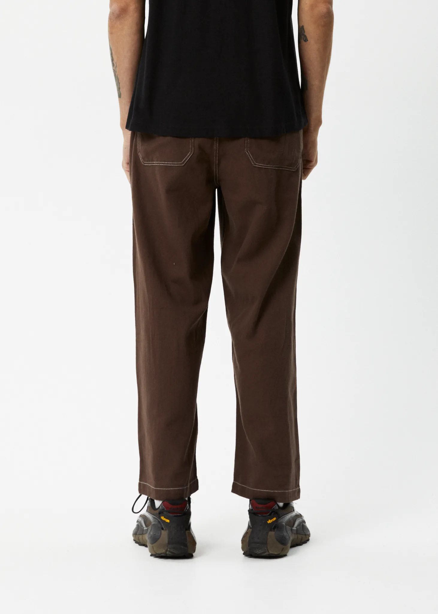AFENDS Mens Pablo - Baggy Pants - Coffee