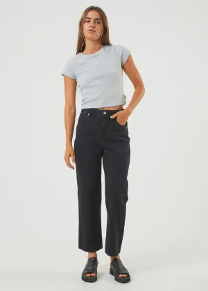 Afends Shelby Organic Denim Wide Leg Jean - Washed Black