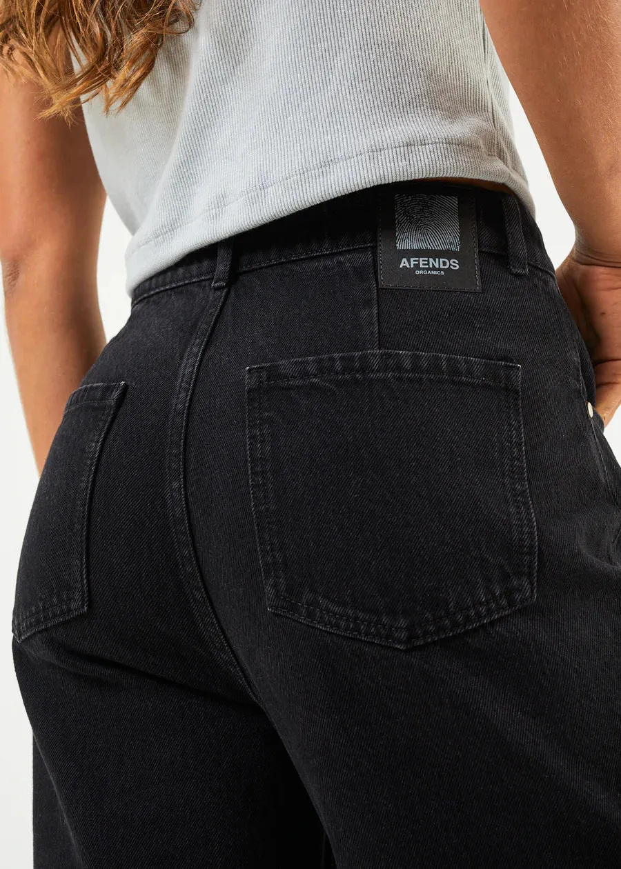 Afends Shelby Organic Denim Wide Leg Jean - Washed Black