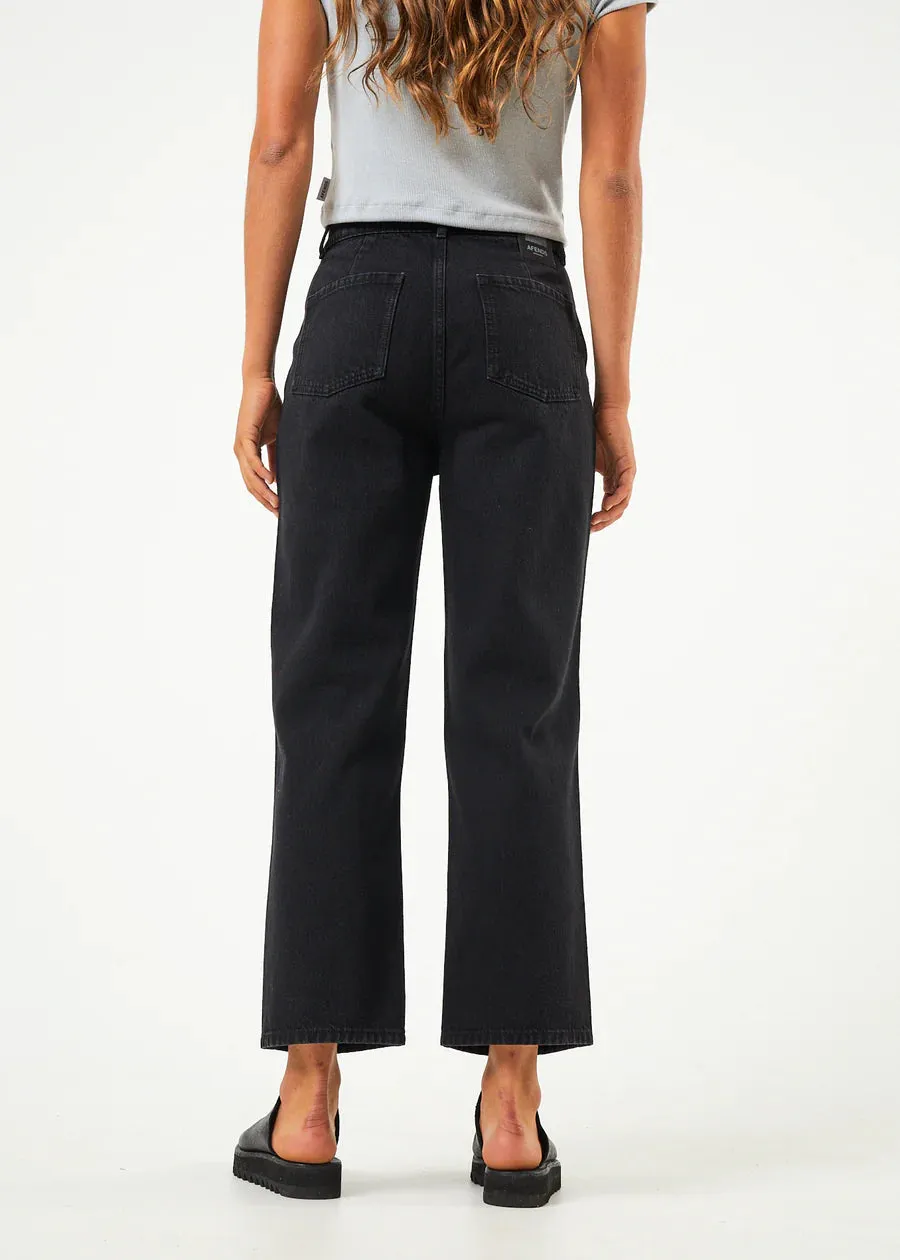 Afends Shelby Organic Denim Wide Leg Jean - Washed Black