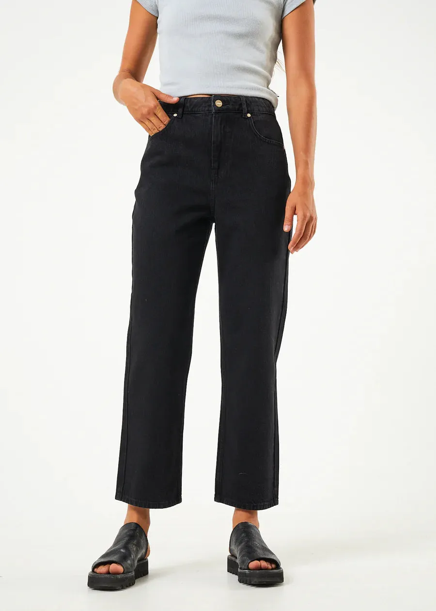 Afends Shelby Organic Denim Wide Leg Jean - Washed Black