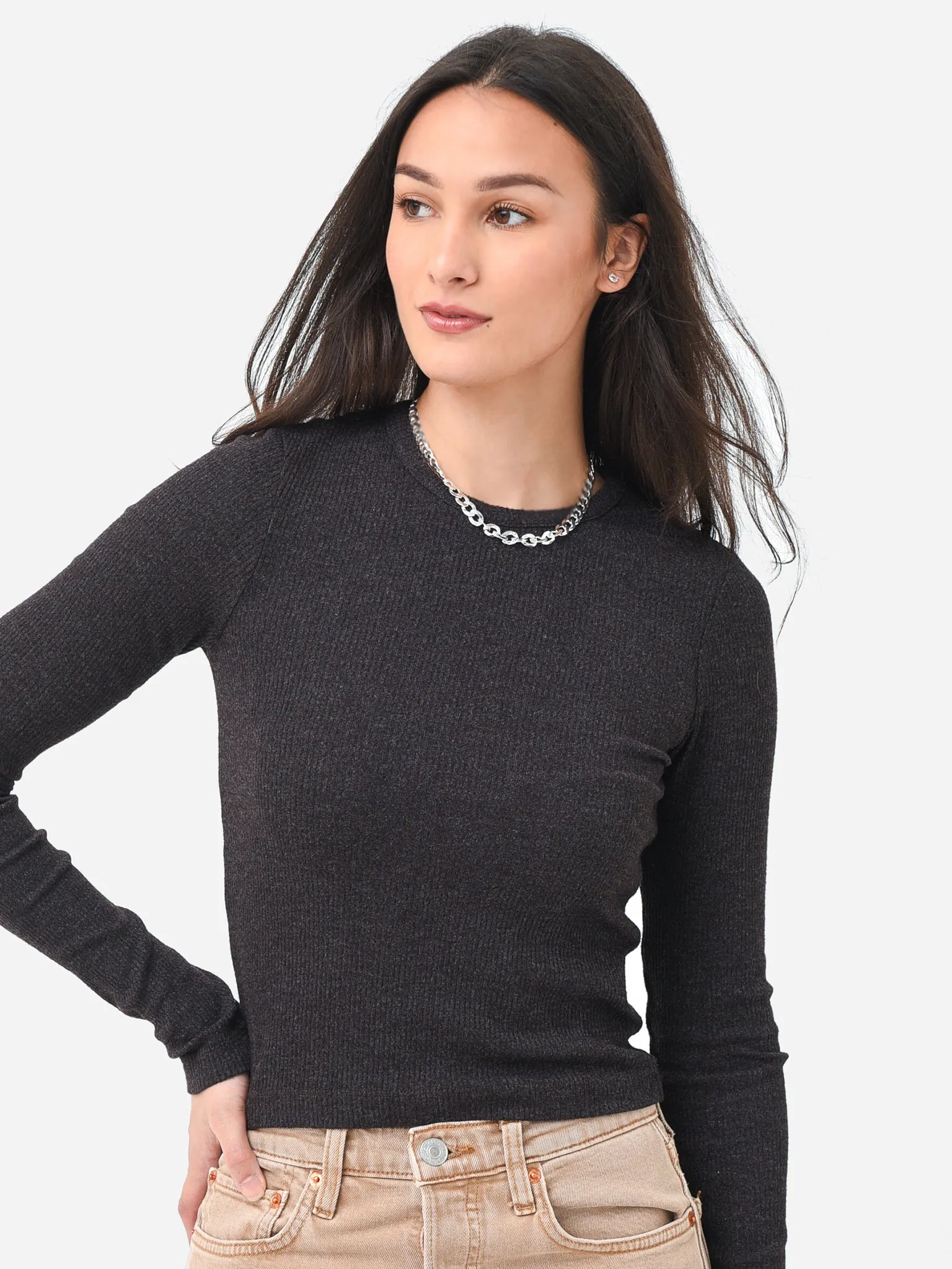 Agolde Women's Alma Shrunken Crew Neck Tee