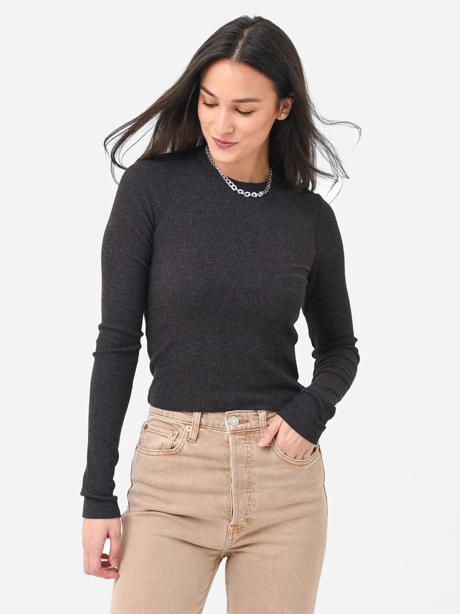 Agolde Women's Alma Shrunken Crew Neck Tee