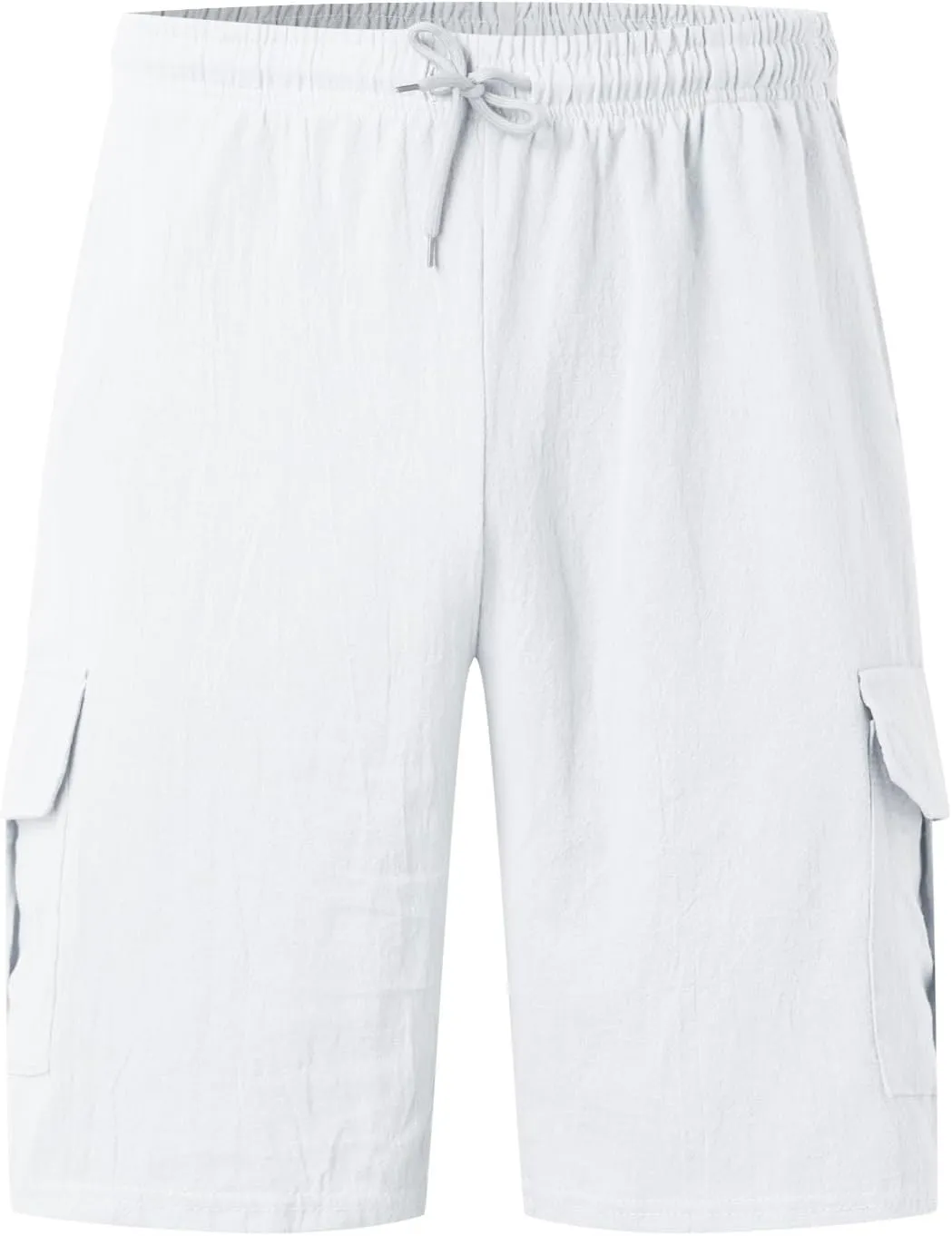 Alalaso Mens Cotton Linen Shorts Casual Drawstring 5.5Inch Stretch Workout Shorts Casual Suitable for Yoga Golf Shorts