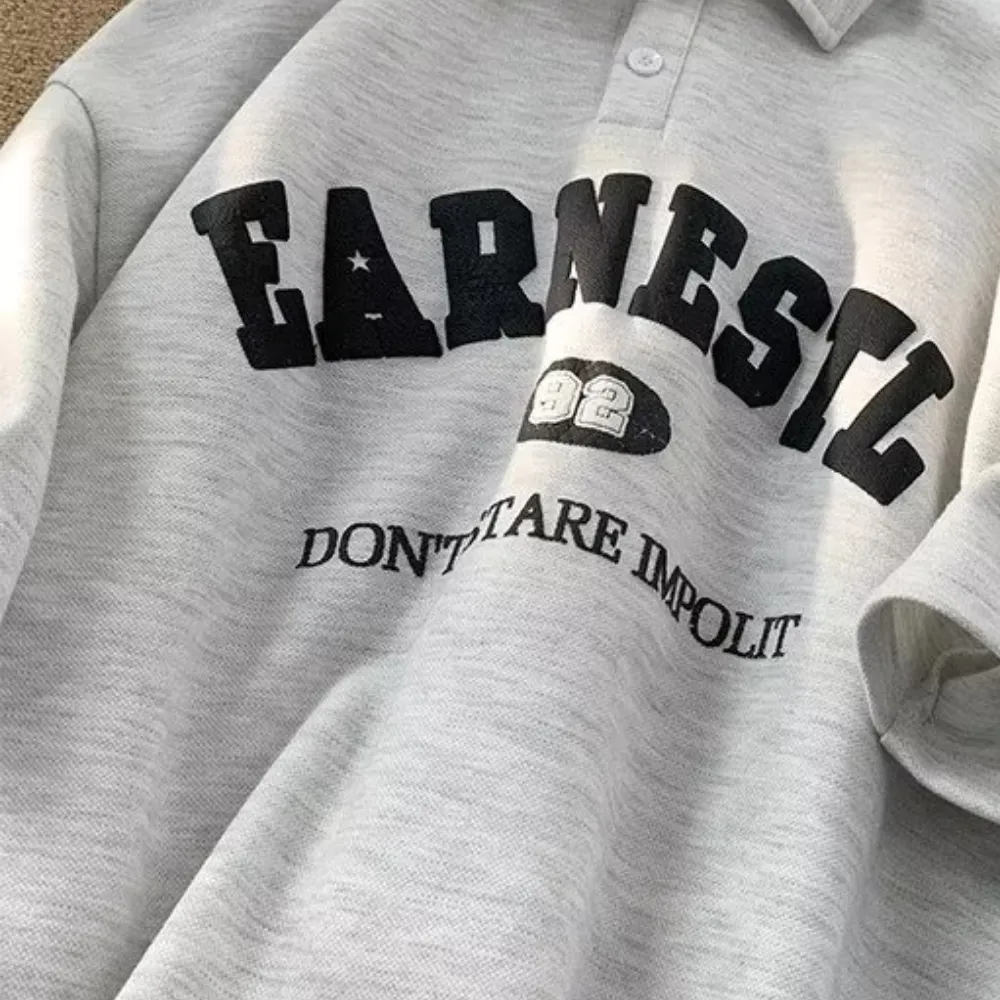 All-Match Letter Polo Shirt