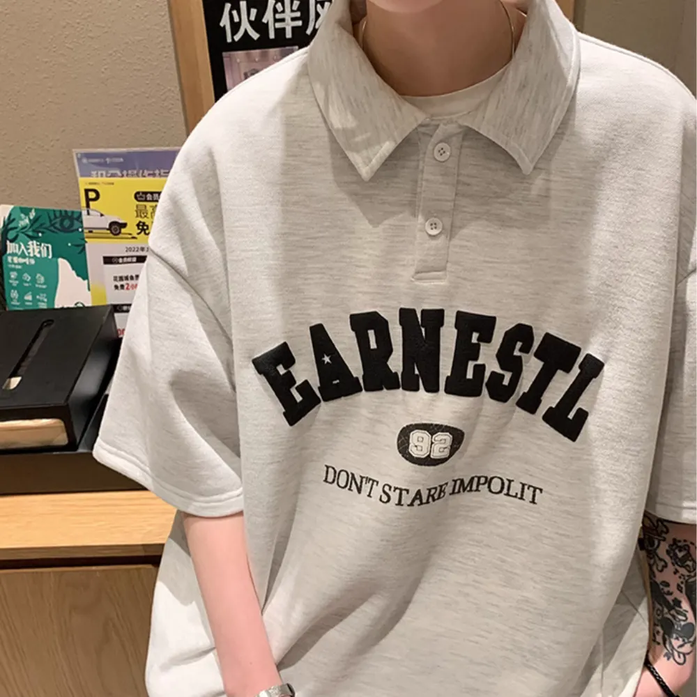 All-Match Letter Polo Shirt