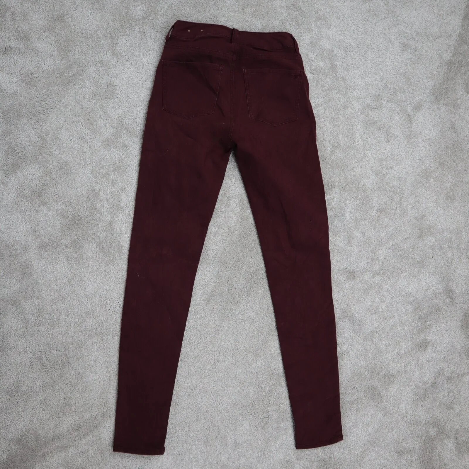 American Eagle Outfitter Women Skinny Jeans Denim Mid Rise Pockets Maroon Size 0