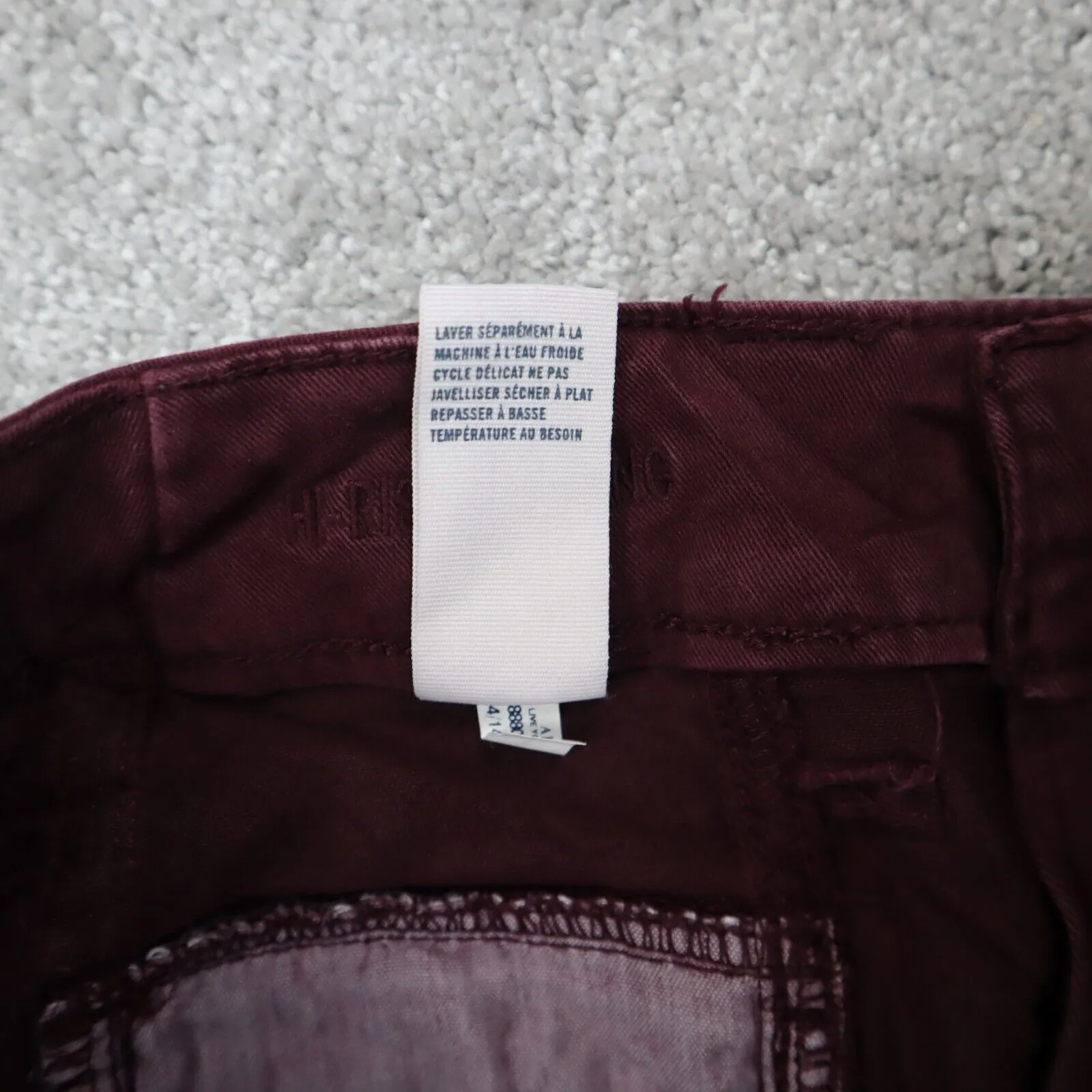 American Eagle Outfitter Women Skinny Jeans Denim Mid Rise Pockets Maroon Size 0
