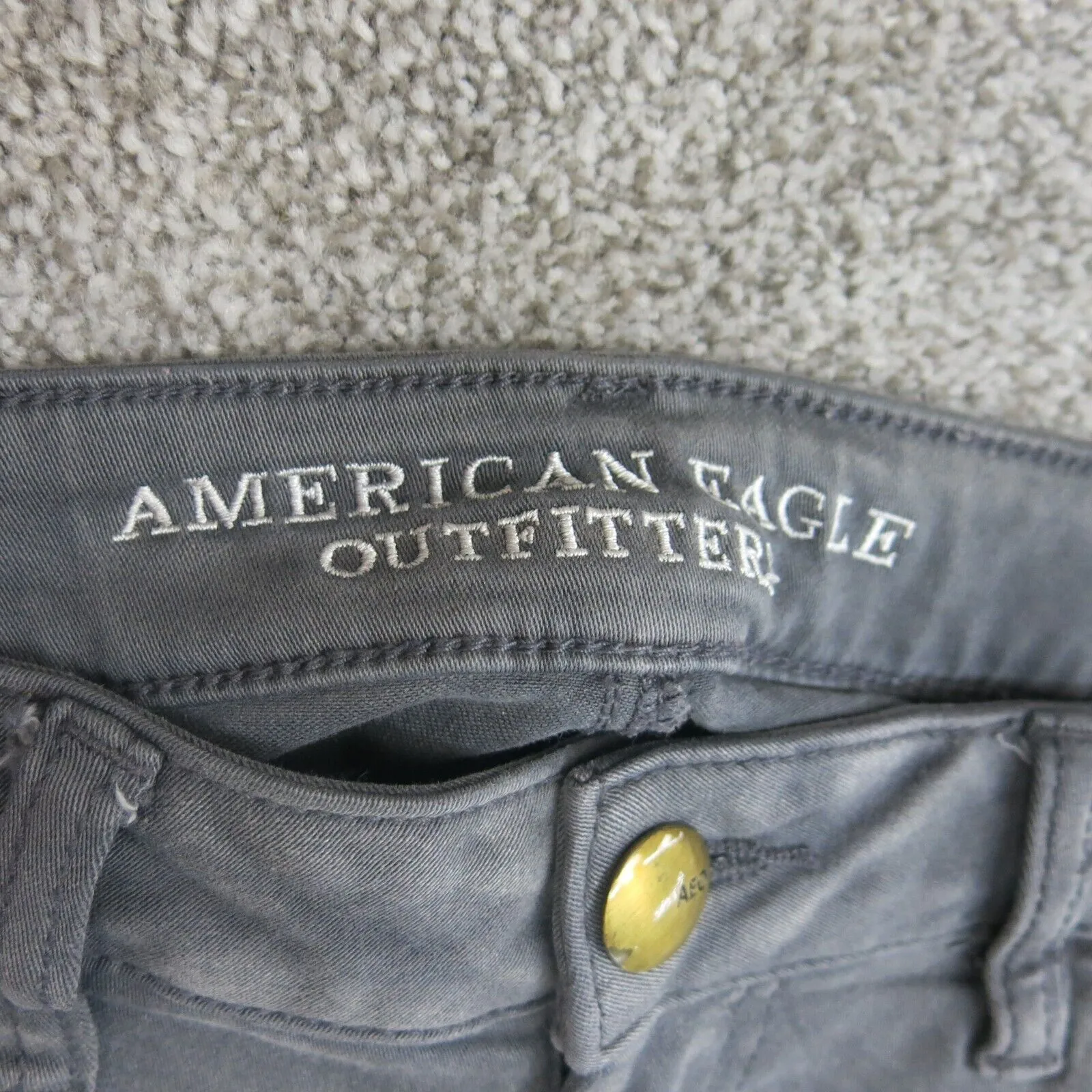 American Eagle Outfitters Women Jeans Denim Skinny Leg Mid Rise Black Size 12