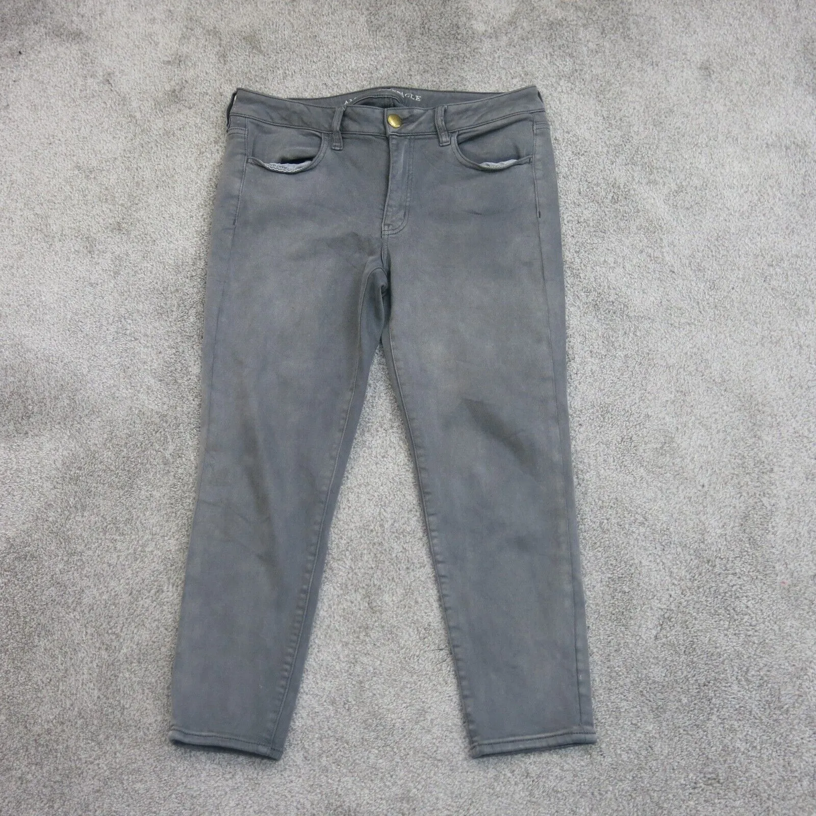 American Eagle Outfitters Women Jeans Denim Skinny Leg Mid Rise Black Size 12