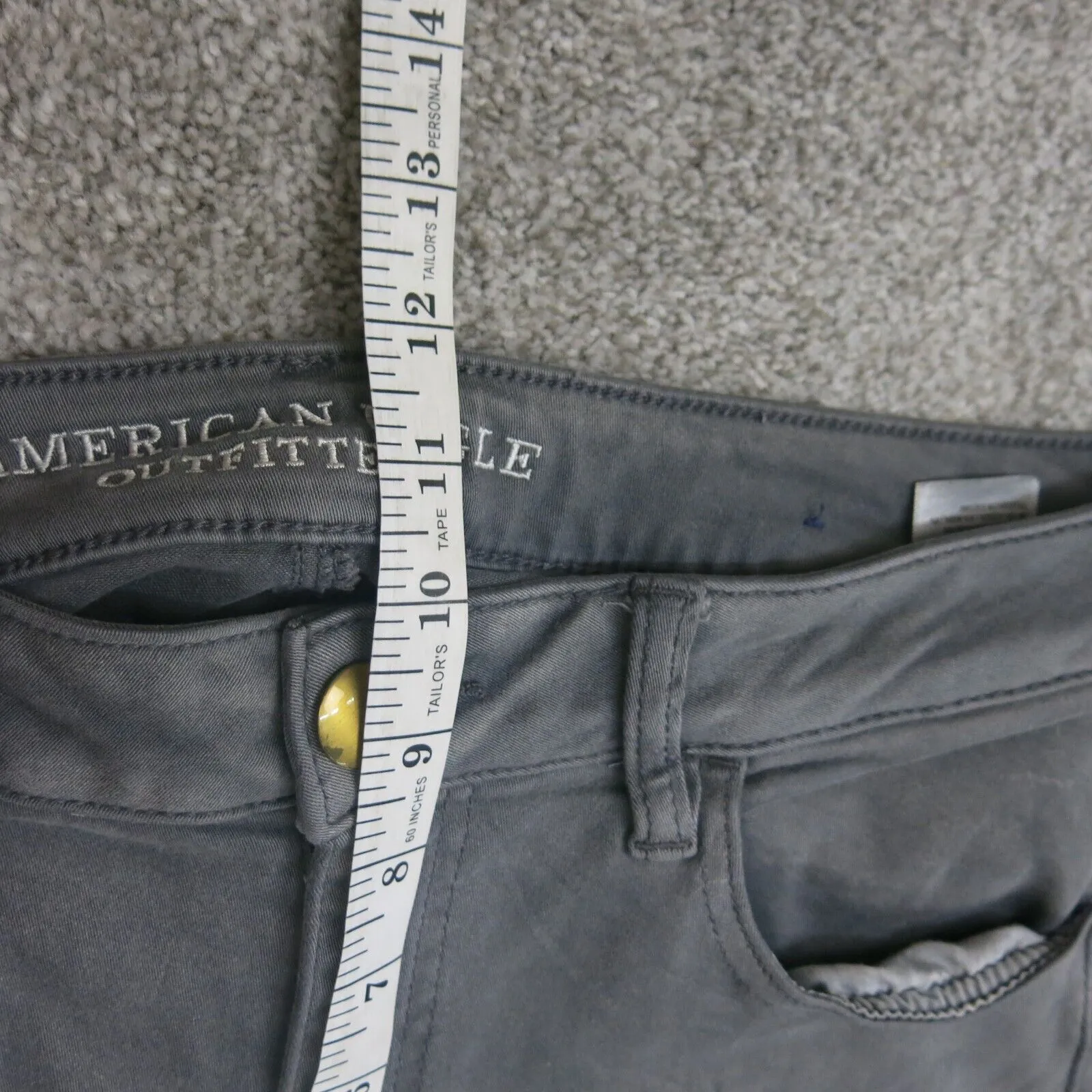 American Eagle Outfitters Women Jeans Denim Skinny Leg Mid Rise Black Size 12
