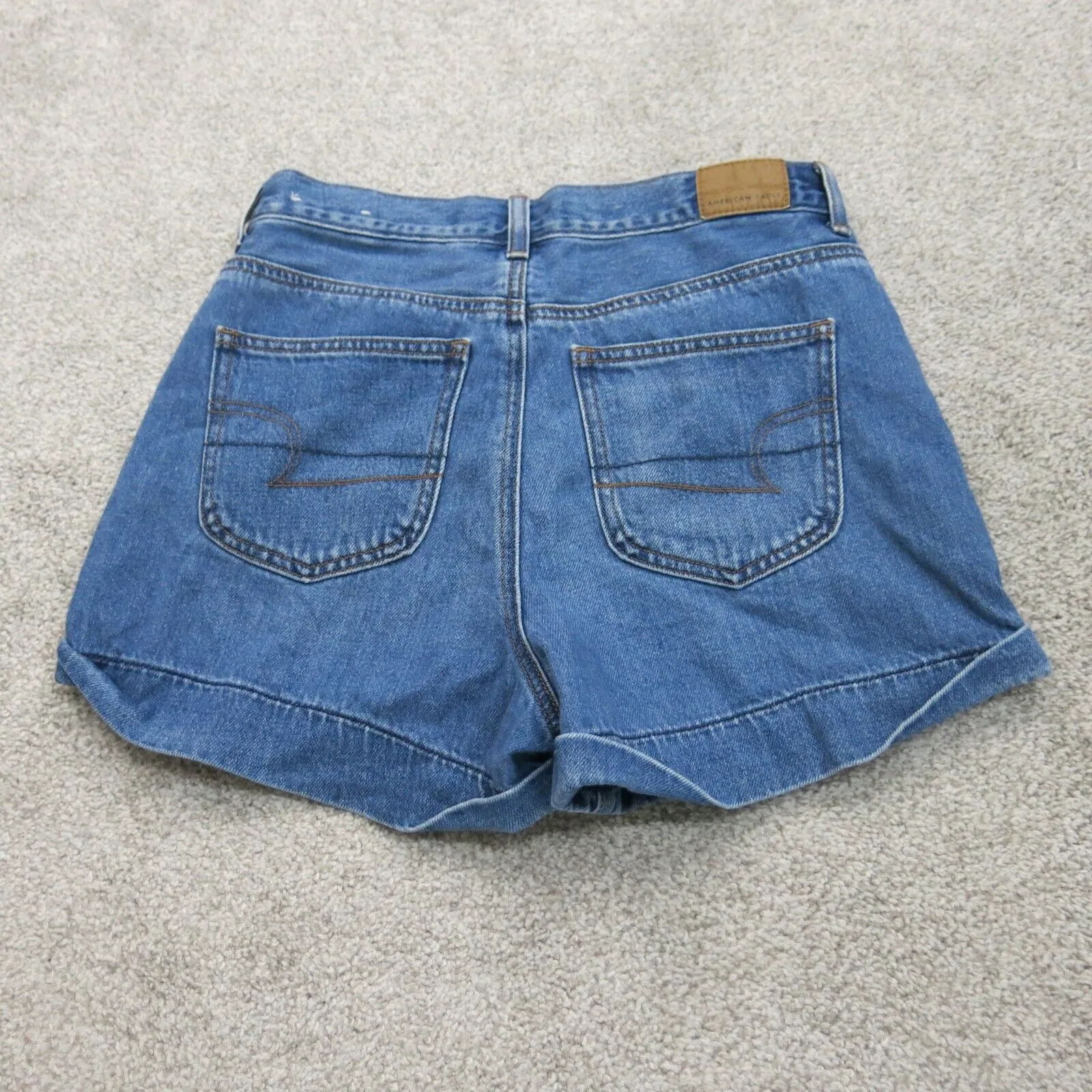 American Eagle Womens Denim Jeans Shorts Mid Rise 100% Cotton Blue Size 4