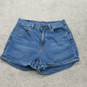 American Eagle Womens Denim Jeans Shorts Mid Rise 100% Cotton Blue Size 4