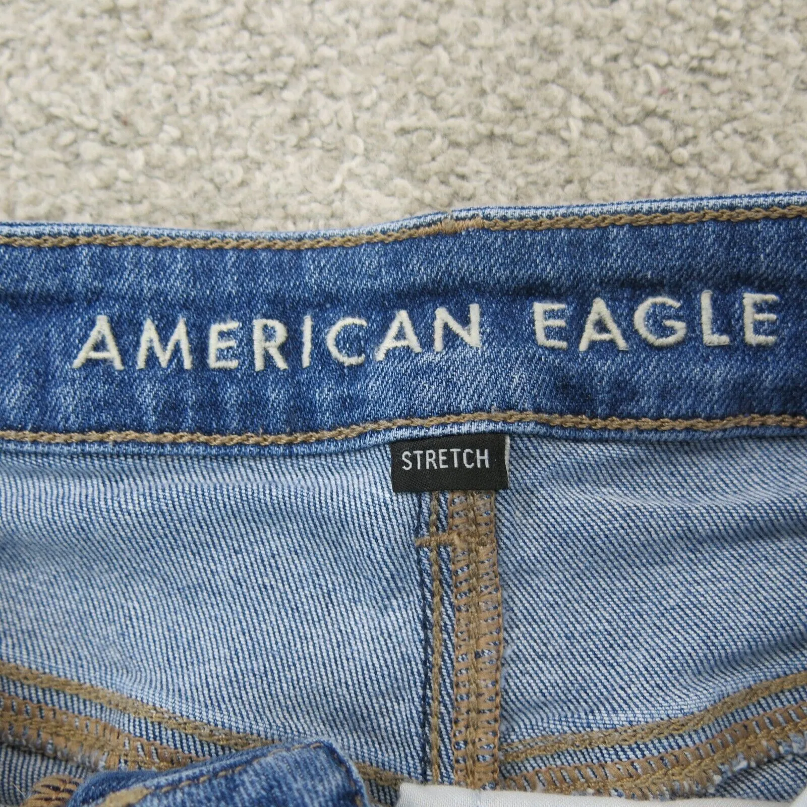 American Eagle Womens Jeans Mid Rise Skinny Leg Jeans Denim Cotton Blue Size 4