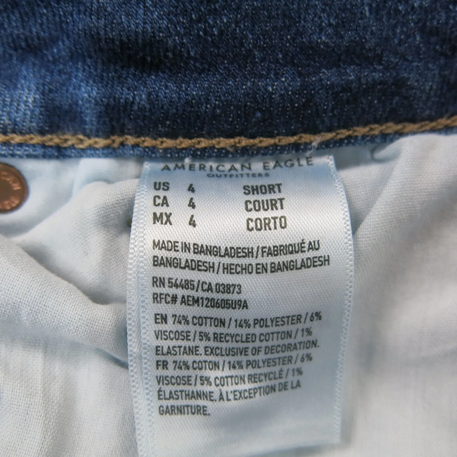 American Eagle Womens Jeans Mid Rise Skinny Leg Jeans Denim Cotton Blue Size 4