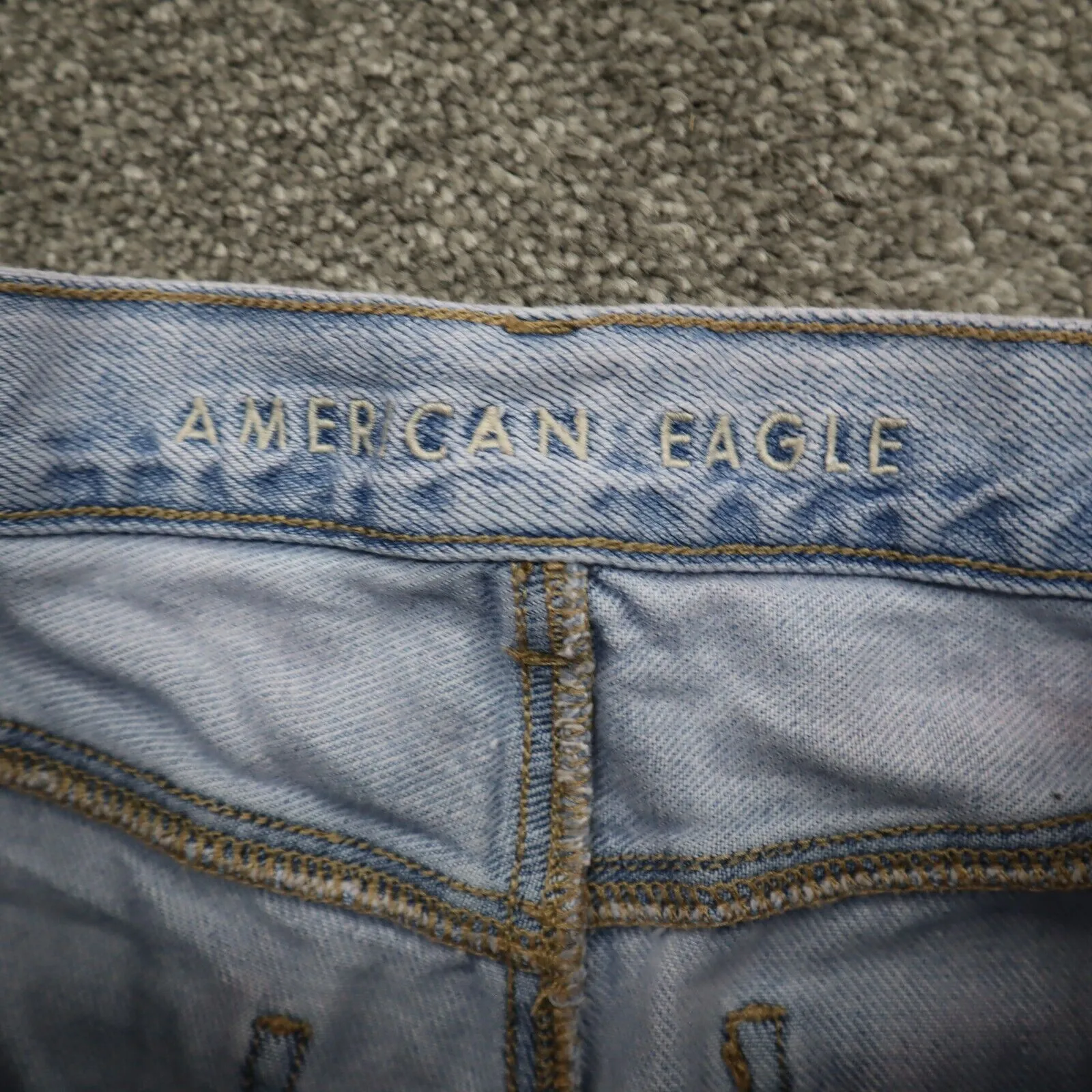 American Eagle Womens Slim Straight Jeans Mid Rise 100% Cotton Blue SZ 6 Regular