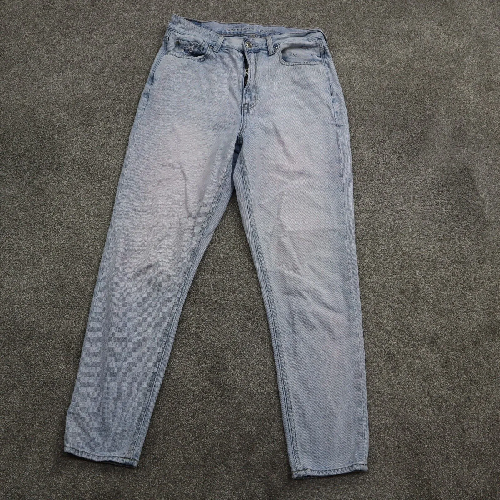 American Eagle Womens Slim Straight Jeans Mid Rise 100% Cotton Blue SZ 6 Regular