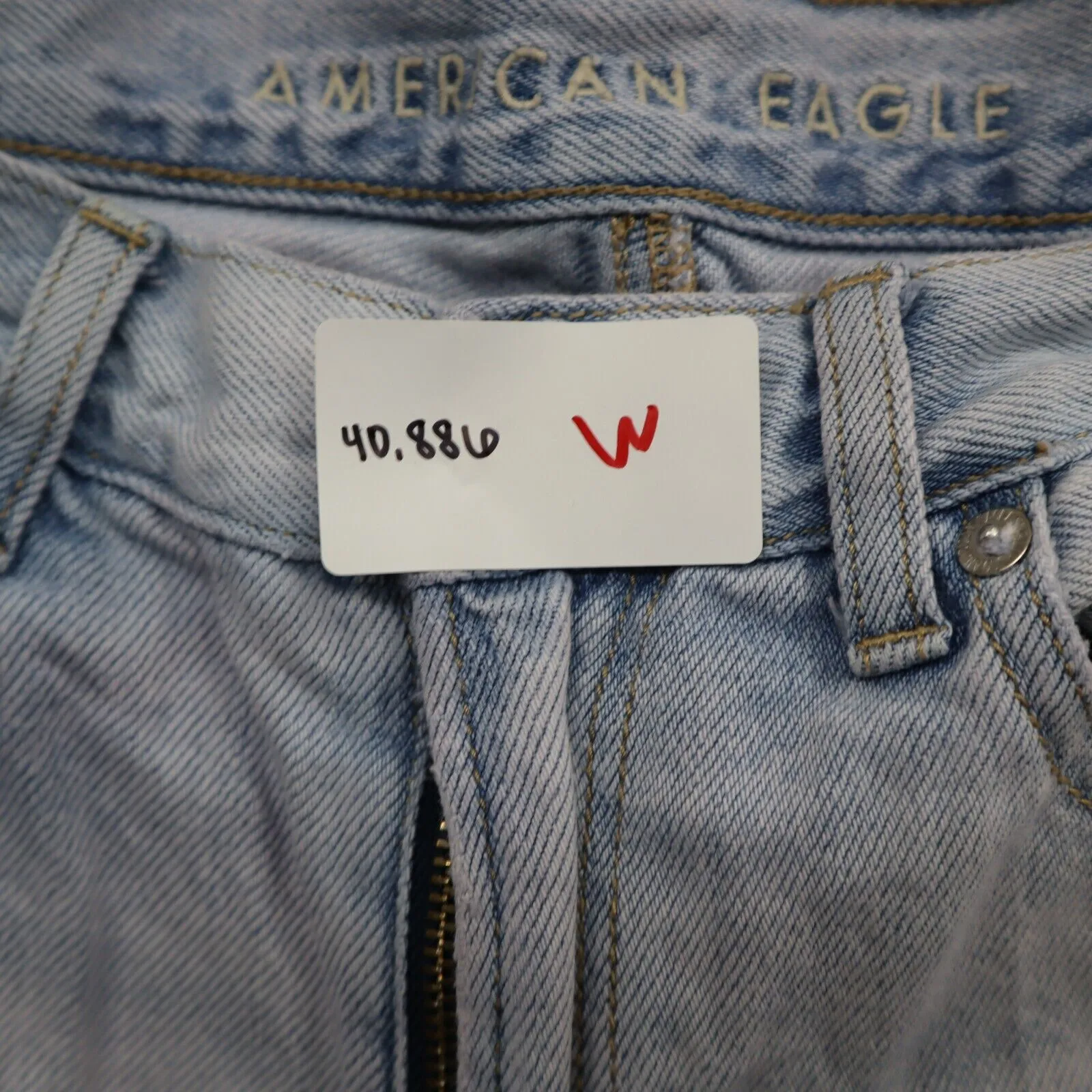 American Eagle Womens Slim Straight Jeans Mid Rise 100% Cotton Blue SZ 6 Regular