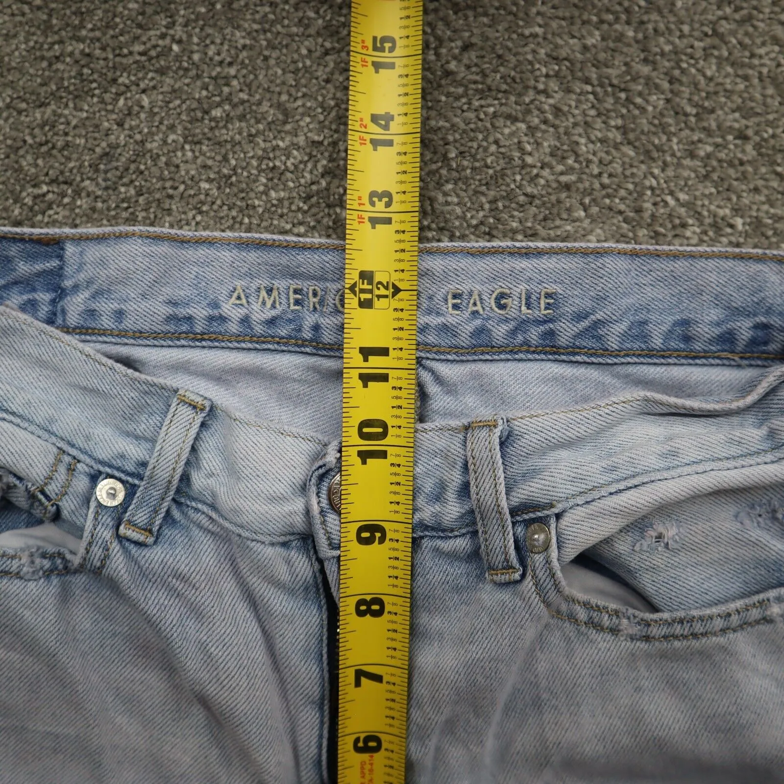 American Eagle Womens Slim Straight Jeans Mid Rise 100% Cotton Blue SZ 6 Regular