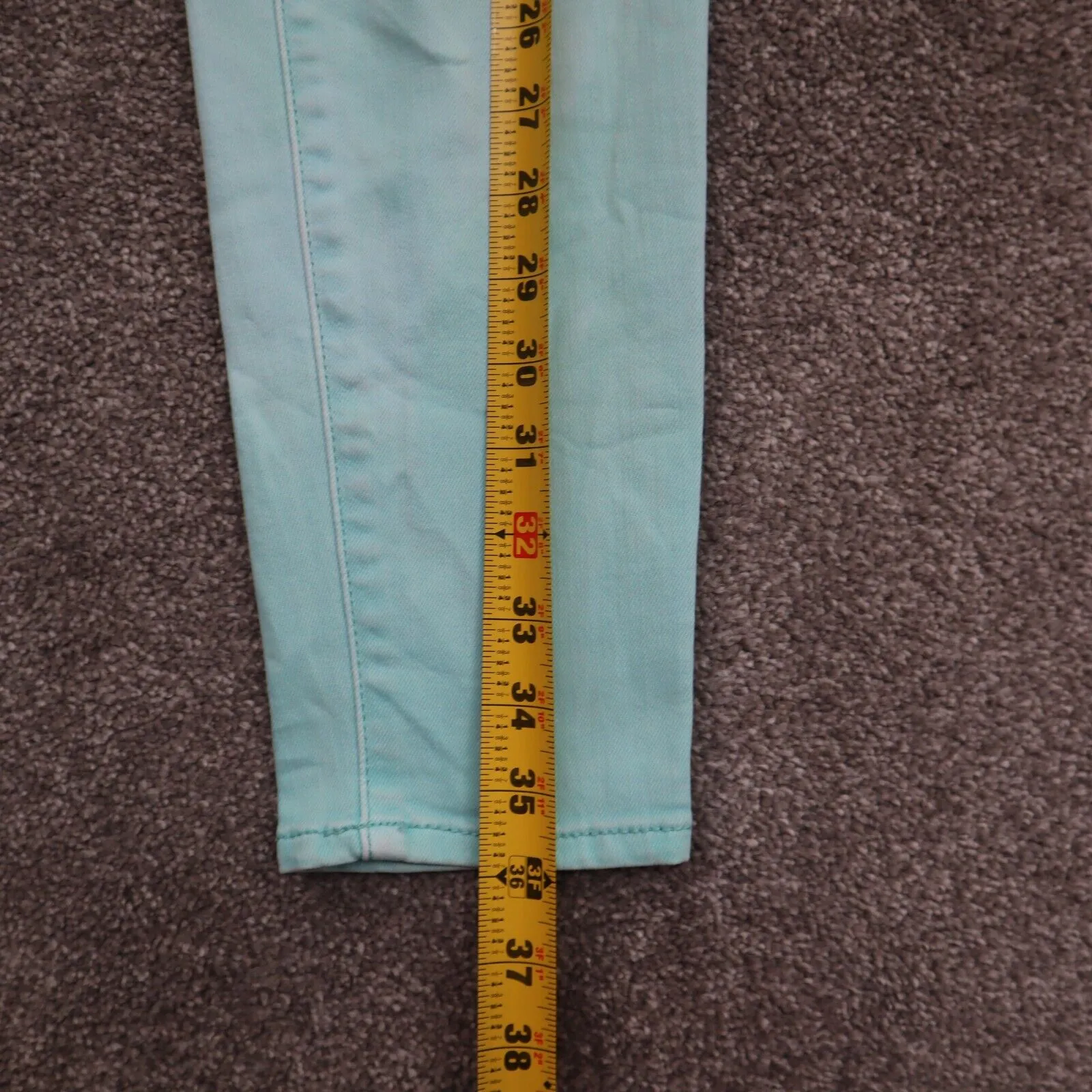 American Eagle Womens Super Stretch Skinny Leg Jeans Distressed Aqua Blue SZ W30