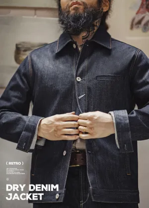 American Retro Workwear Heavyweight Denim Men's Jacket