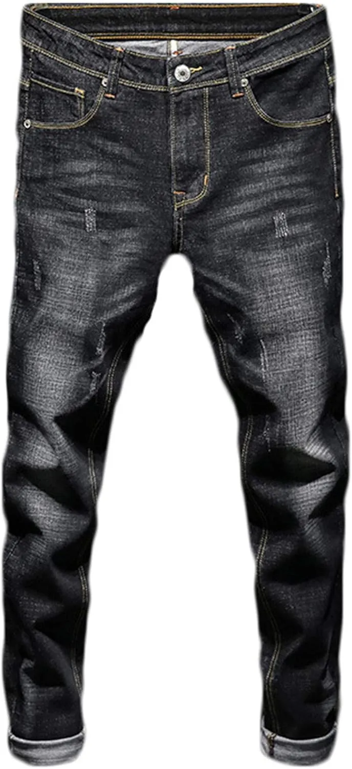 Andongnywell Men's Stretchy Long Skinny Jeans Comfort Straight Leg Slim Fit Pencil Denim Pants Trouser