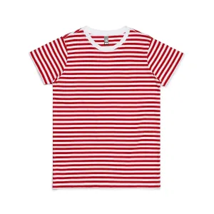 AS Colour Women's White/Red Maple Stripe Tee