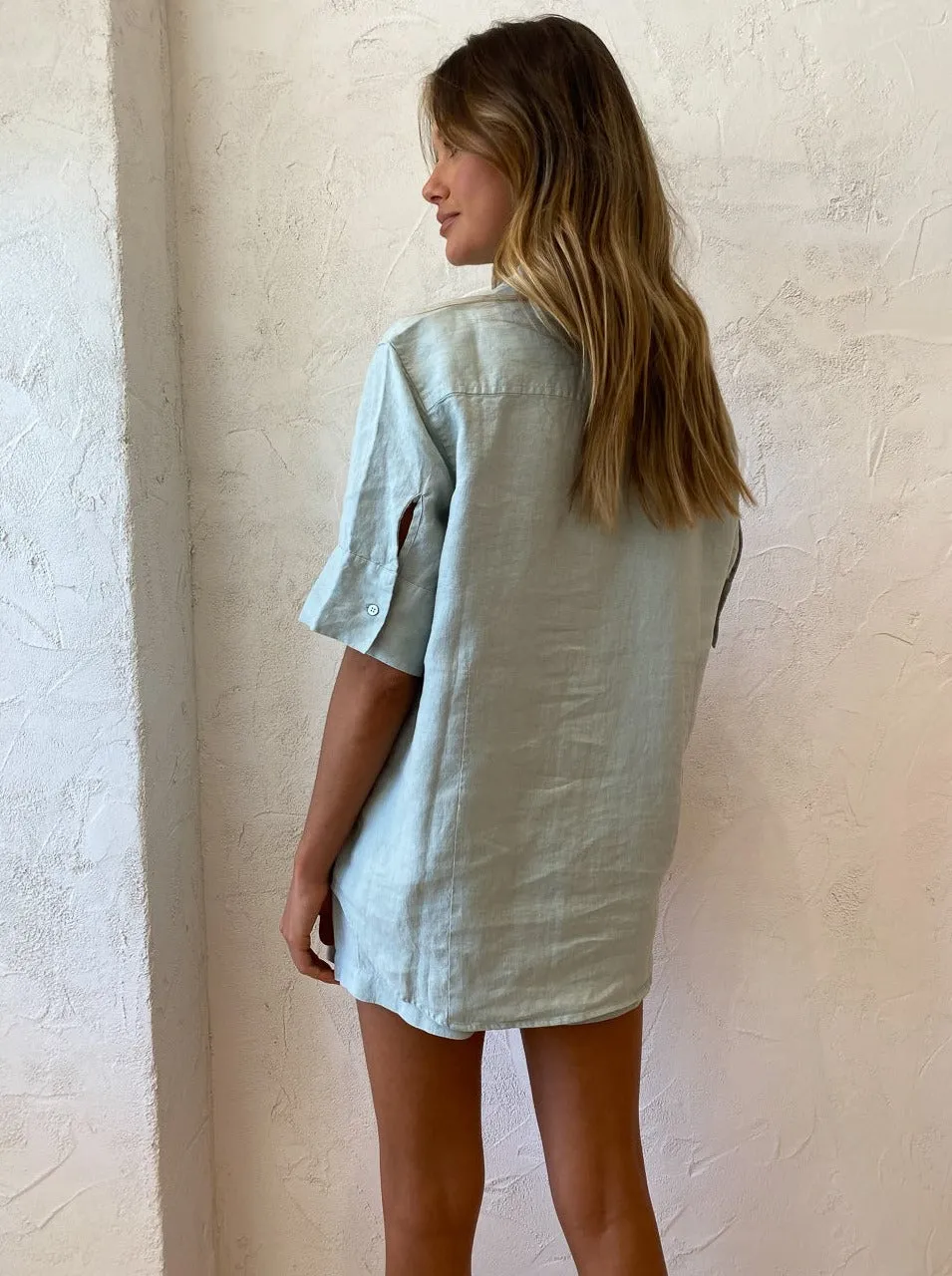 Assembly Label Womens S/S Shirt in Ocean Green